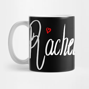 Rachel girls name woman’s first name in white cursive calligraphy personalised personalized customized name Gift for Rachel Mug